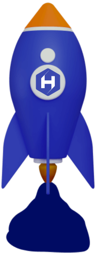 Rocket with HostGrap logo